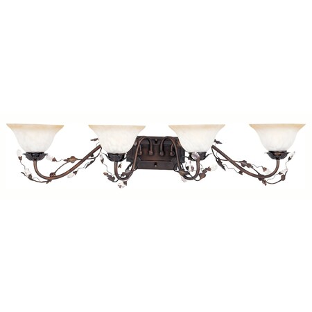 Maxim Four Light Oil Rubbed Bronze Frosted Ivory Glass Vanity 2866FIOI